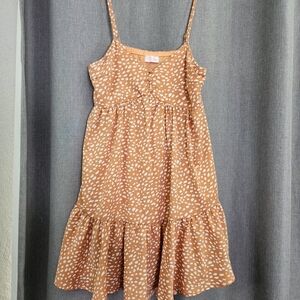 Stylish Orange Polka Dot Womans Dress